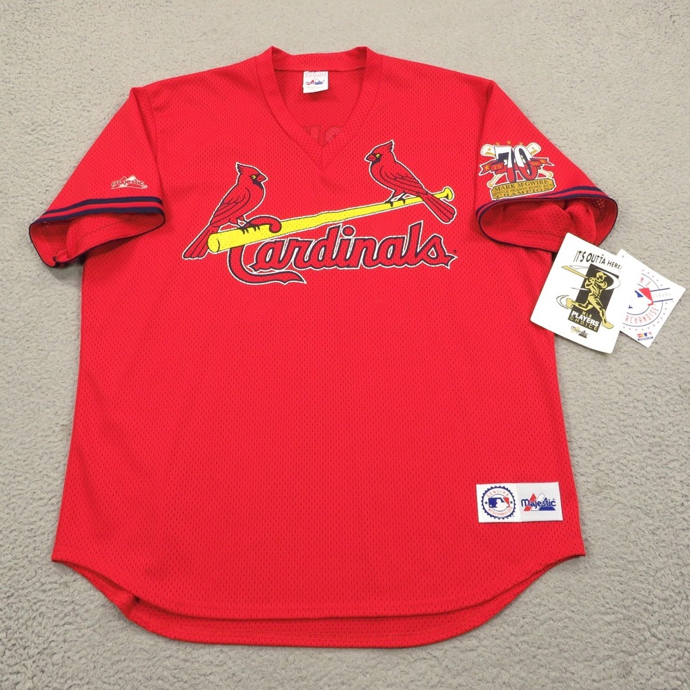 Vintage St Louis Cardinals Jersey XL Men Mark McGwire 90s 70 HR Patch Majestic